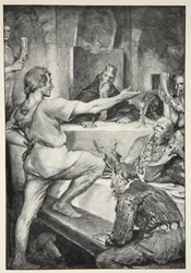 Beowulf risponde altezzosamente a Hunferth, da 