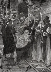La sepoltura del re Ethelbert del Kent, dal libro 