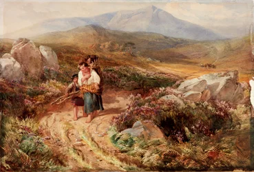 Paesaggio con trasportatori di legna