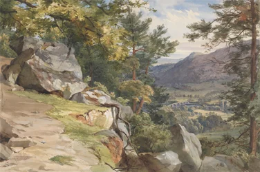 Vista da Craig-y-Barns, Dunkeld, guardando a sud