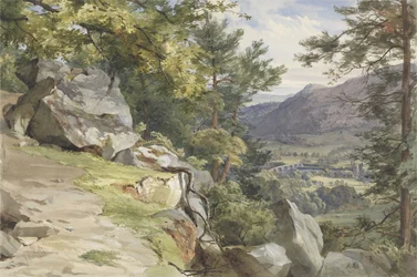 Veduta di Craig-y-Barns, Dunkeld, guardando a sud, 1855
