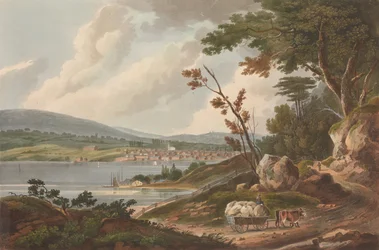 Newburg [Newburgh] n. 14 del Portfolio del Fiume Hudson, 1825