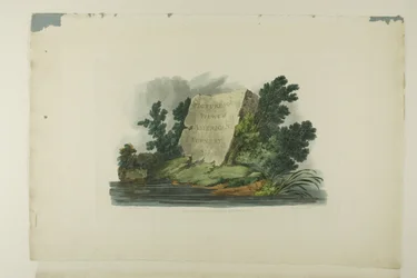 Pagina del Titolo, Vignetta e prima tavola del primo numero di Vedute Pittoresche del Paesaggio Americano
