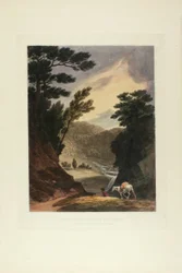 Veduta vicino alle cascate di Schuylkill, Pennsylvania, tavola cinque del primo numero di Vedute pittoresche del paesaggio americano