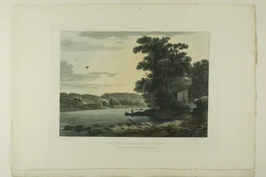 Vista sopra le cascate di Schuylkill, tavola tre del primo numero di Vedute pittoresche del paesaggio americano