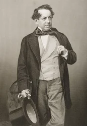 John Baldwin Buckstone (1802-79) inciso da D.J. Pound da una fotografia, da 