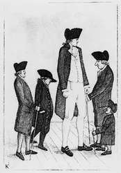 Byrne, il gigante irlandese, Mr. Watson, Mr. McGowan, Mr. Fairholme e Geordie Cranstoun, 1784