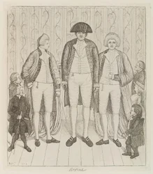 Charles Byrne; James Burnett, Lord Monboddo; William Richardson; John Bell; Baillie Kyd di John Kay