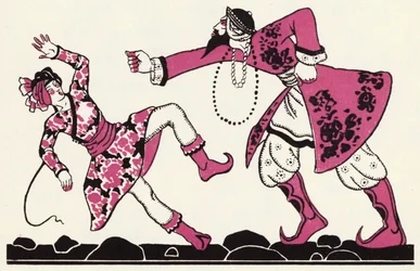 Decorazione per La storia di Aladino e la lampada meravigliosa (litografia a colori)