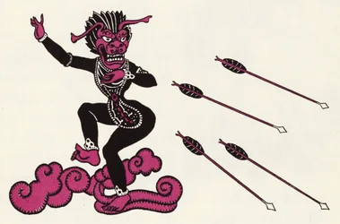 Abbellimento per La Storia di Aladino e la Lampada Meravigliosa (litografia a colori)