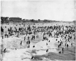 Spiaggia ad Atlantic City, New Jersey, USA, fine XIX secolo