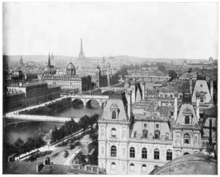 Panorama di Parigi, Francia, fine XIX secolo