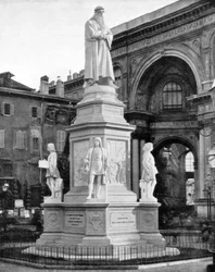 Statua di Leonardo da Vinci, Milano, Italia, fine del XIX secolo.