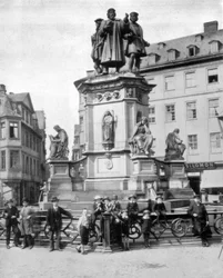 Il monumento a Gutenberg, Francoforte, Germania, fine del XIX secolo