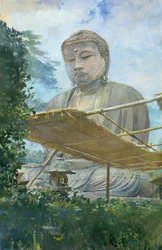 La grande statua di Amida Buddha a Kamakura, conosciuta come il Daibutsu..., 1887