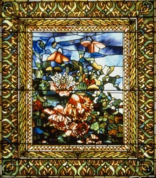 Papavero e fiore, 1897 circa (vetrata)