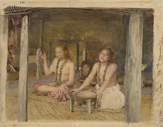 Siva con Siakumu che prepara il Kava nella casa di Tofae