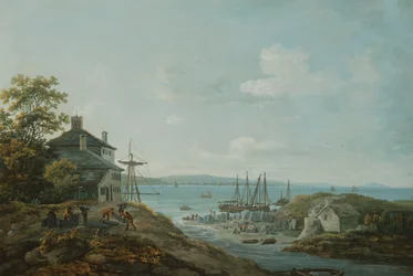 Caricamento di ardesia al traghetto di Bangor
