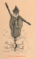 Un gallo segnavento clericale, ca. 1860, ca. 1860