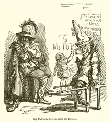 Guy Fawkes prima e dopo la tortura