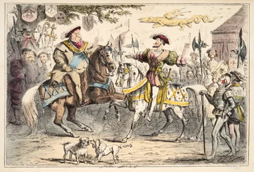 Enrico VIII incontra Francesco I, da The Comic History of England, pub. 1864