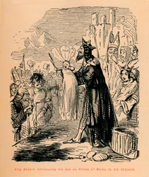 Re Edoardo presenta suo figlio come Principe di Galles ai suoi sudditi, c1860