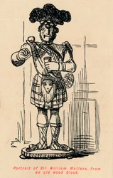 Ritratto di Sir William Wallace, da un vecchio blocco di legno, c1860