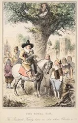 La quercia reale. La famiglia Penderell non ha idea di dove sia Carlo!!!, da The Comic History of England, pub. 1864