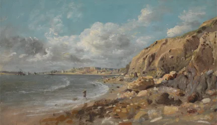 Scena costiera a Cullercoats vicino a Whitley Bay