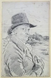 William Blake con un cappello, (iscrizione: Wm Blake a Hampstead) c.1825