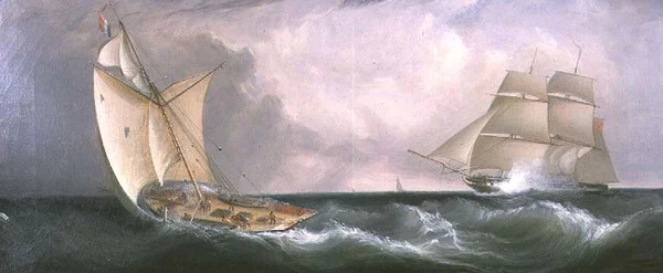 Un Cutter Francese che Passa una Fregata Britannica