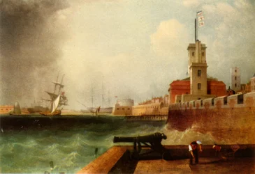 Alta marea sotto la Batteria, Porto di Portsmouth, 1846, 1942