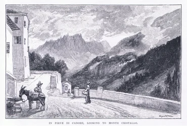 A Pieve Di Cadore, guardando verso Monte Cristallo, da The Magazine of Art 1893, Cassell and Company