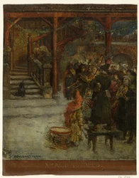 Gruppo di figure che cantano e suonano