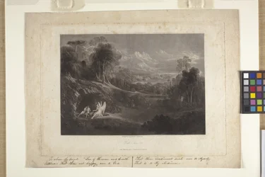 Raffaello che conversa con Adamo ed Eva (mezzatinta)