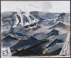 Mare e barca (olio su tela)
