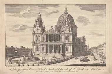 Vista prospettica della cattedrale di San Paolo a Londra