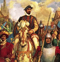 Il Duca di Guisa torna a Parigi in trionfo nel 1588 dopo aver sconfitto i ribelli protestanti francesi.