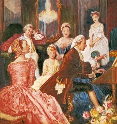 Il maestro musicista, Handel (litografia a colori)