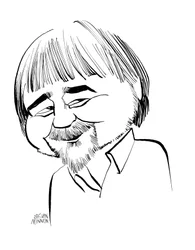 Alan Bleasdale caricatura, drammaturgo televisivo inglese: b