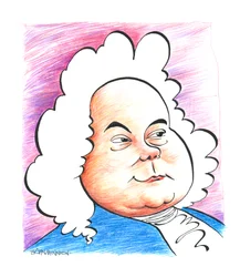 Georg Friedrich - George Frideric Handel - caricatura del compositore tedesco (poi inglese) John Minnion