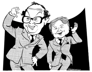 Morcambe e Wise - caricatura di John Minnion