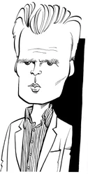 Robin Holloway, caricatura di John Minnion Compositore inglese