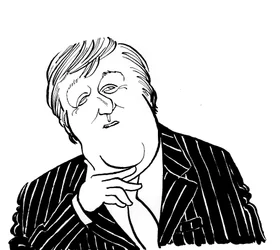 Stephen Fry - caricatura di John Minnion