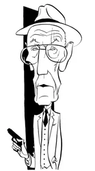 William S Burroughs, caricatura di John Minnion