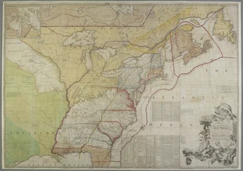 Mappa delle Colonie Britanniche negli Stati Uniti