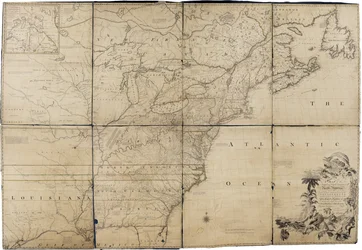 Mappa dei domini britannici e francesi in Nord America di Mitchell