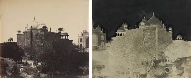 Taj Mahal, vista posteriore della casa di riposo, con figura