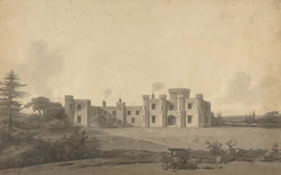 Progetto per il castello di Knepp, Sussex: prospettiva