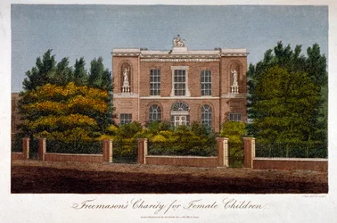 La scuola di beneficenza massonica per ragazze, Westminster Bridge Road, Lambeth, Londra, 1814